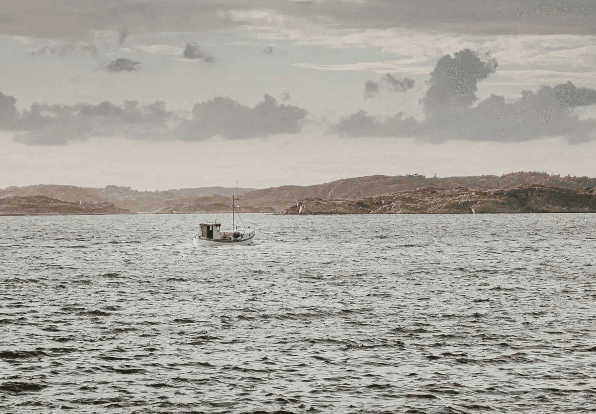 Fishing boat on the water near Ellös, Sweden