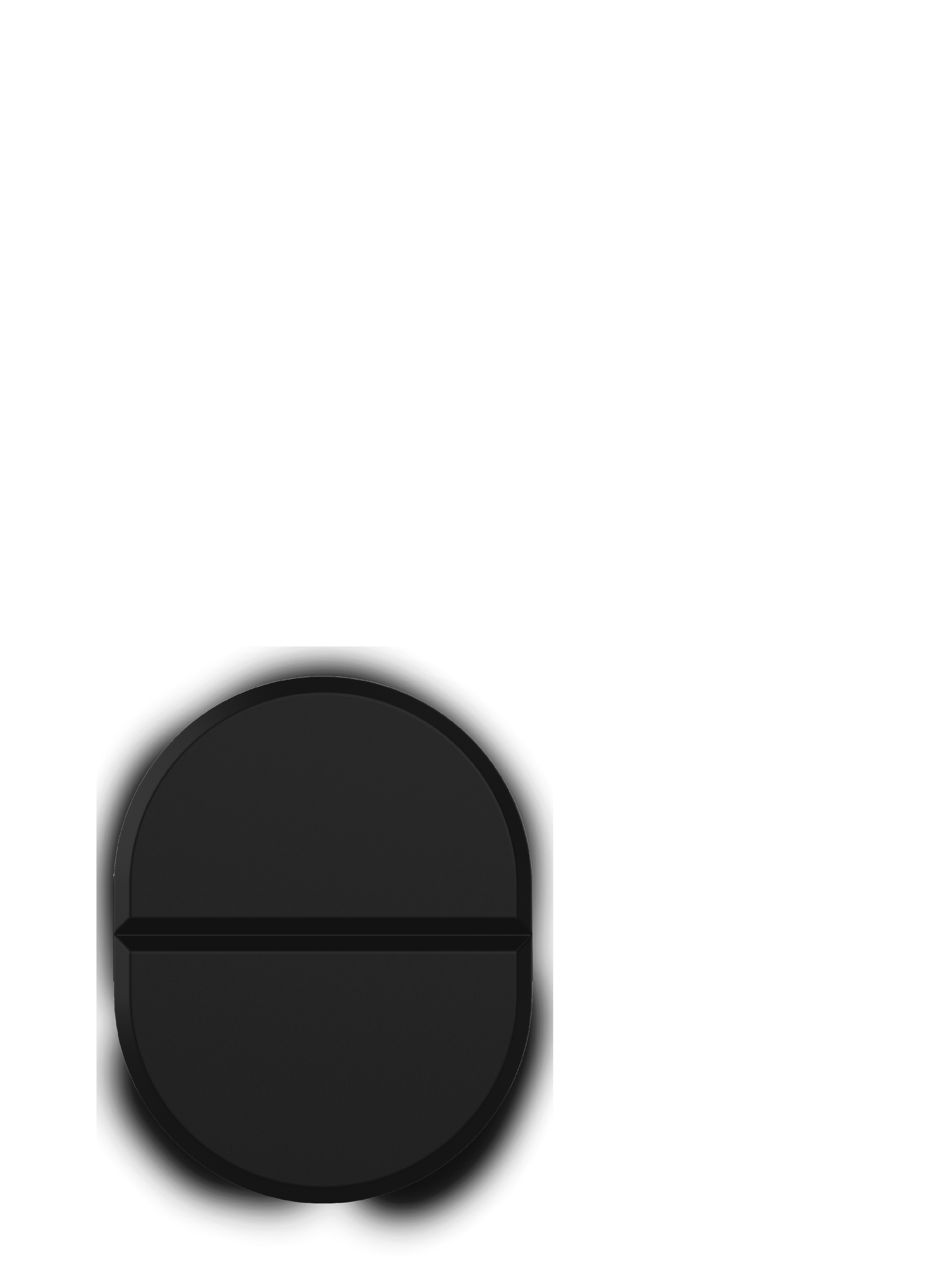The movable part of the Lift alarm clock shown in a front view with shadows on a transparent background.