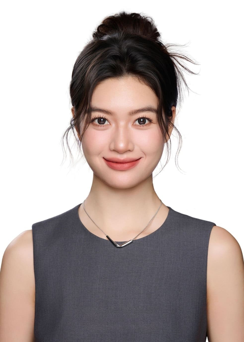 corporate headshot photography grey dress portrait by Lefty Studio