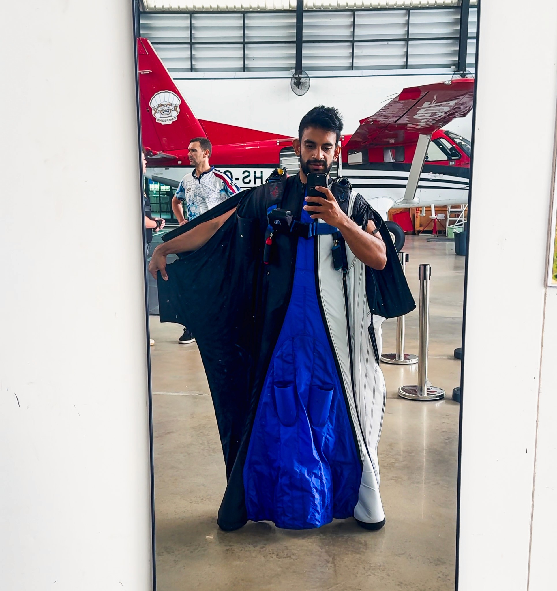 Experienced solo skydiver building jump count