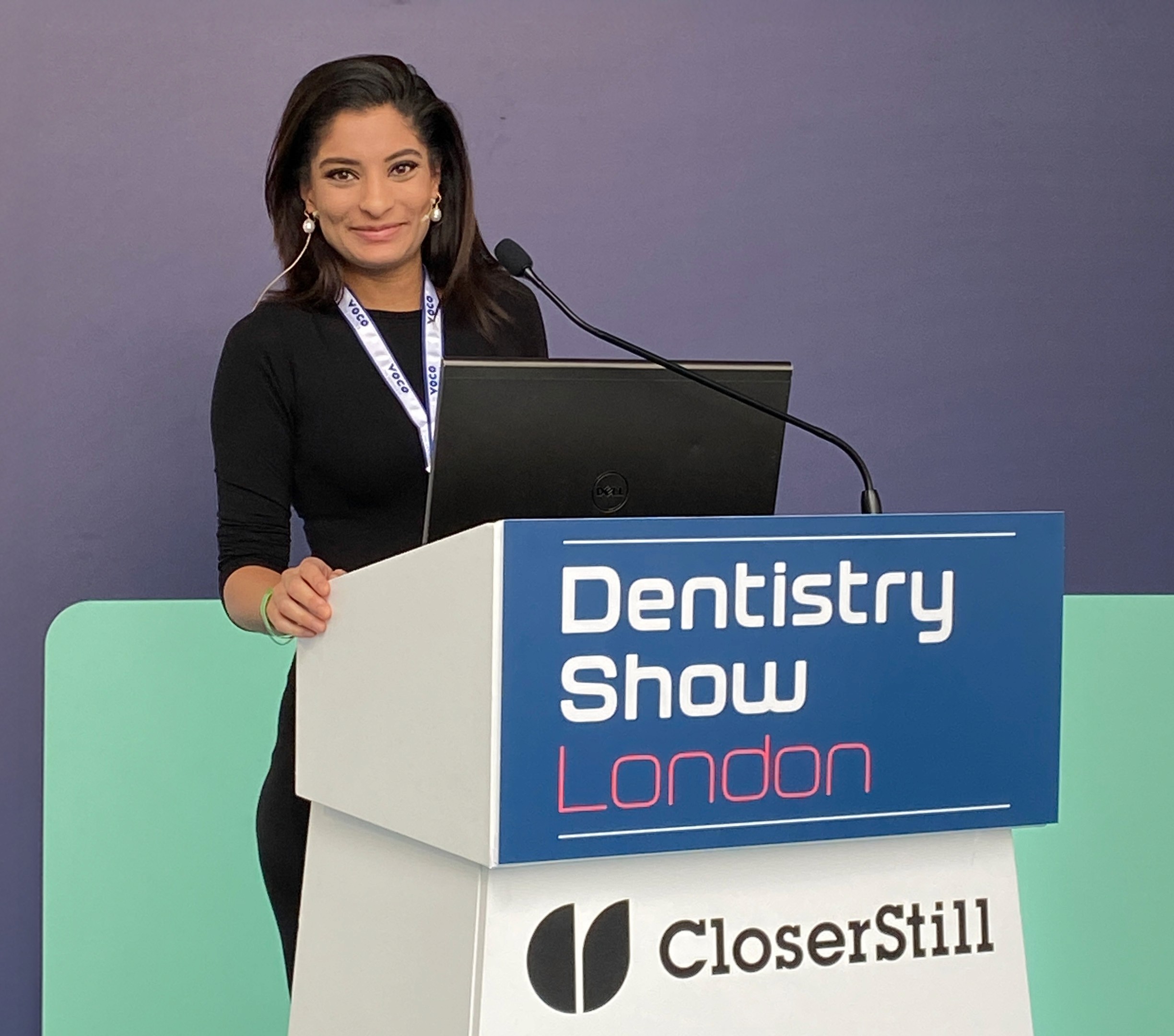 Dr Kreena Patel presenting at Dentistry show