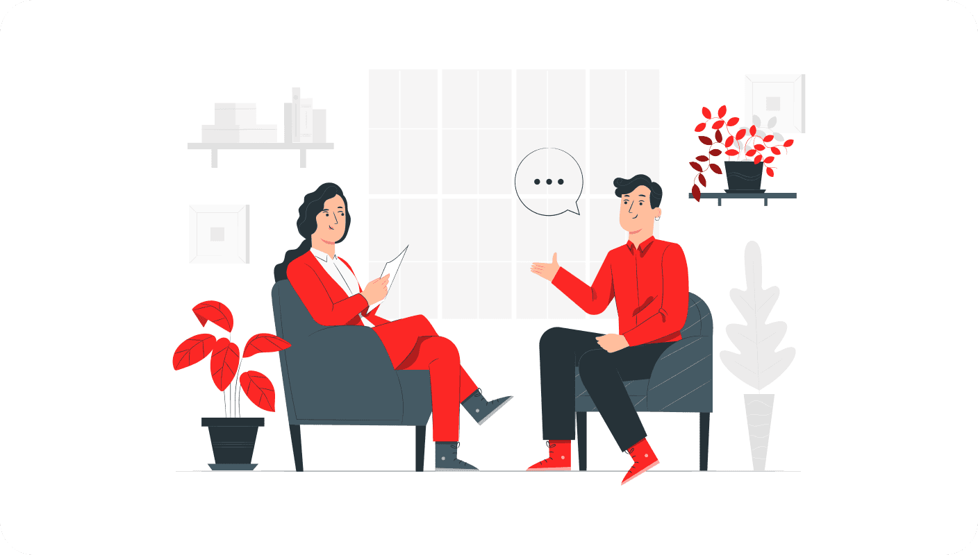 illustration of user interview
