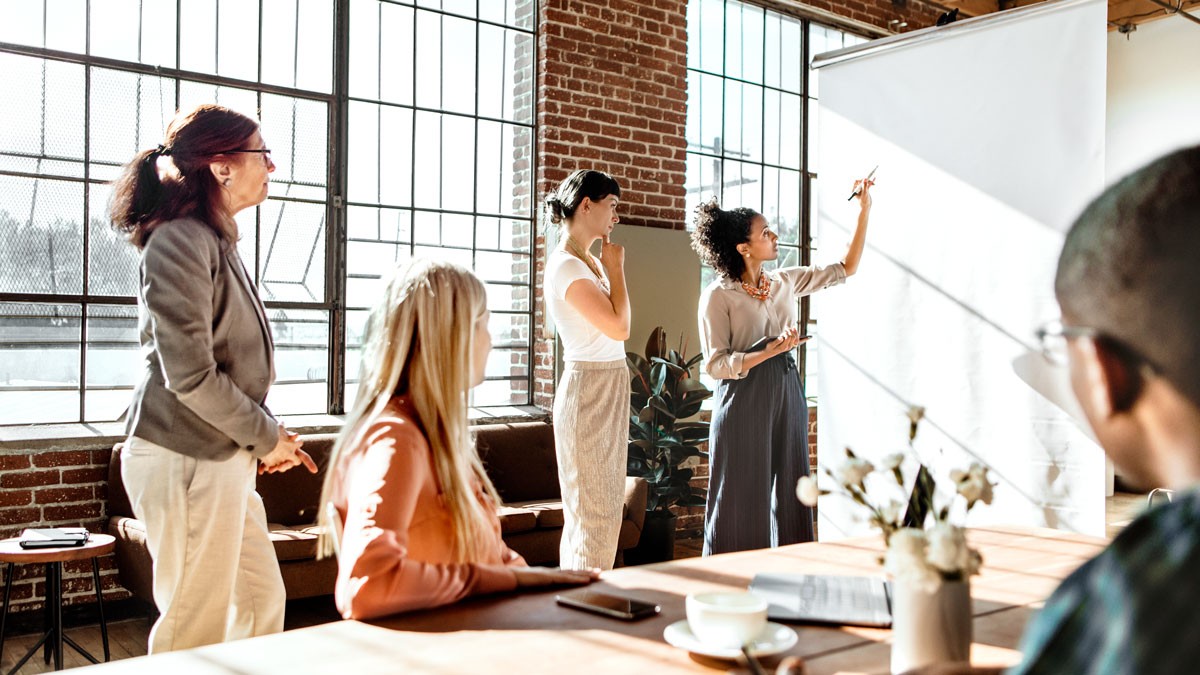 People brainstorming in a workshop