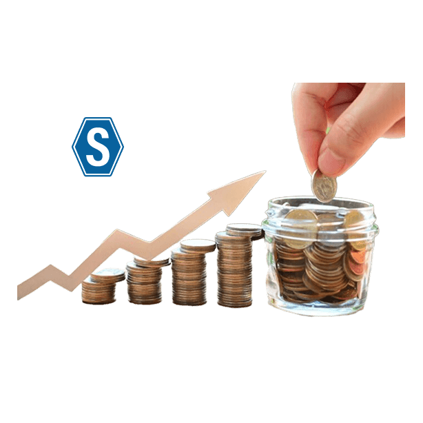 Stacked coins and calendar illustrating monthly smart saving plan