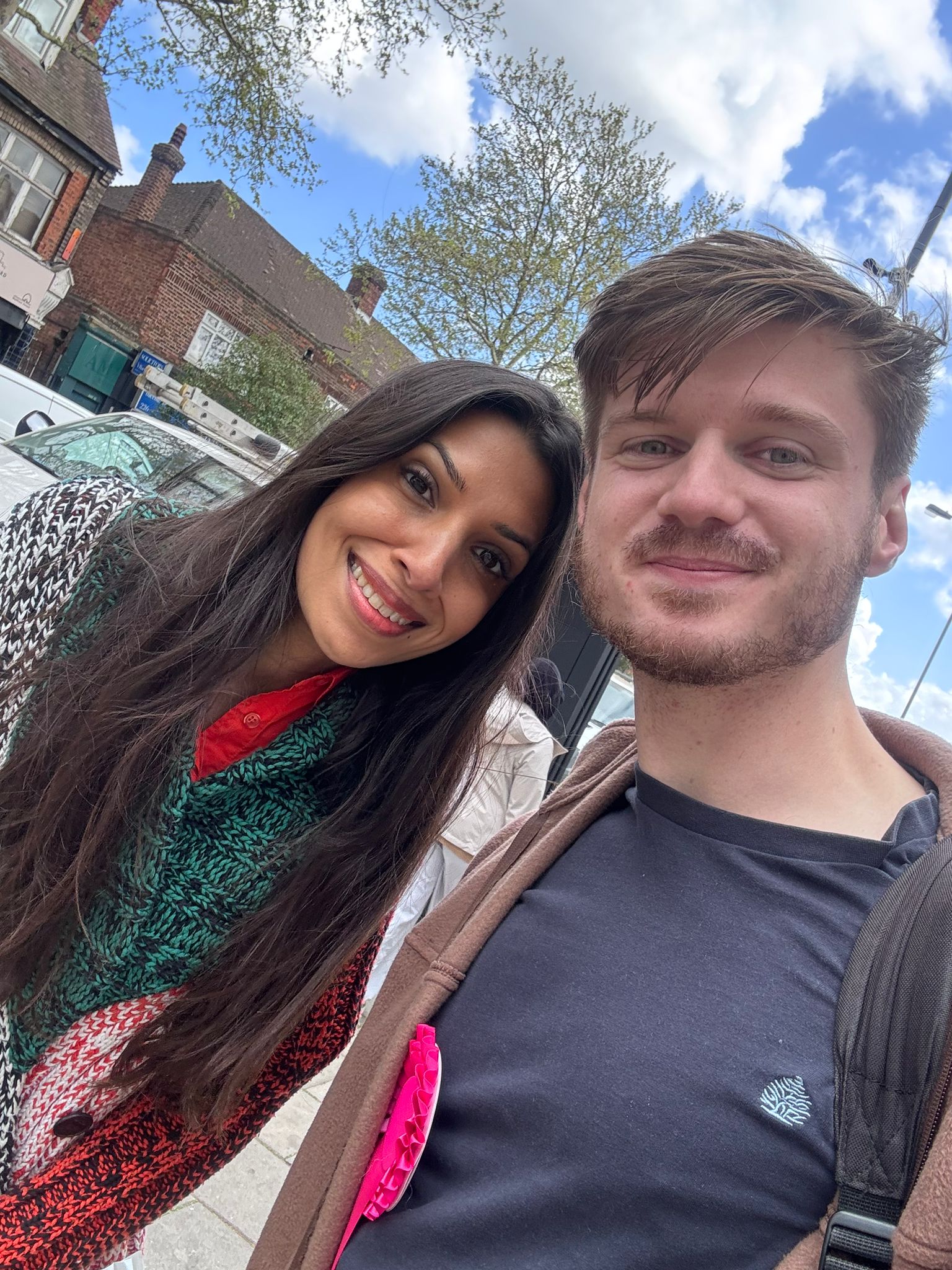 Two volunteers canvassing