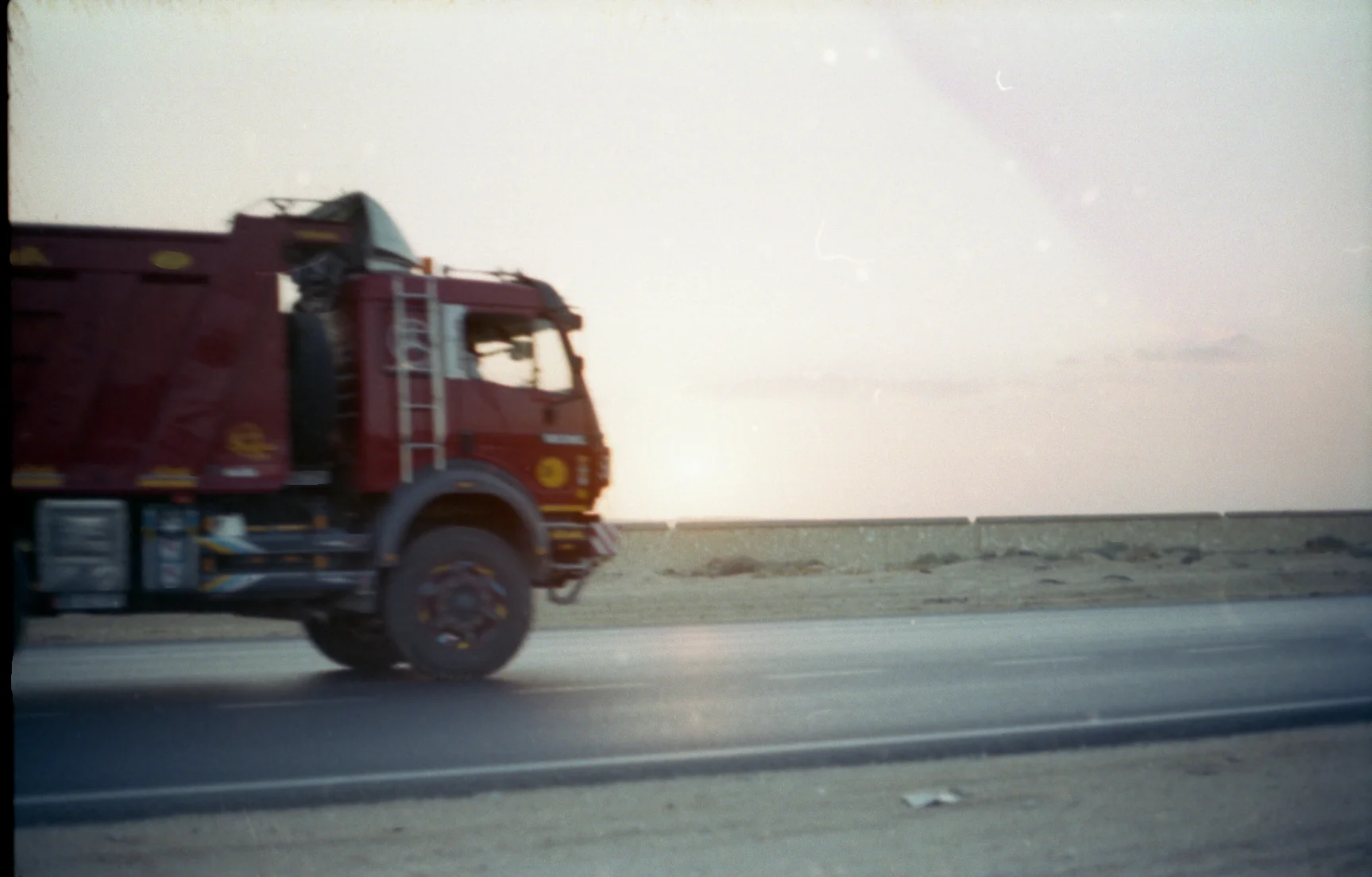 Truck Passing at Dusk