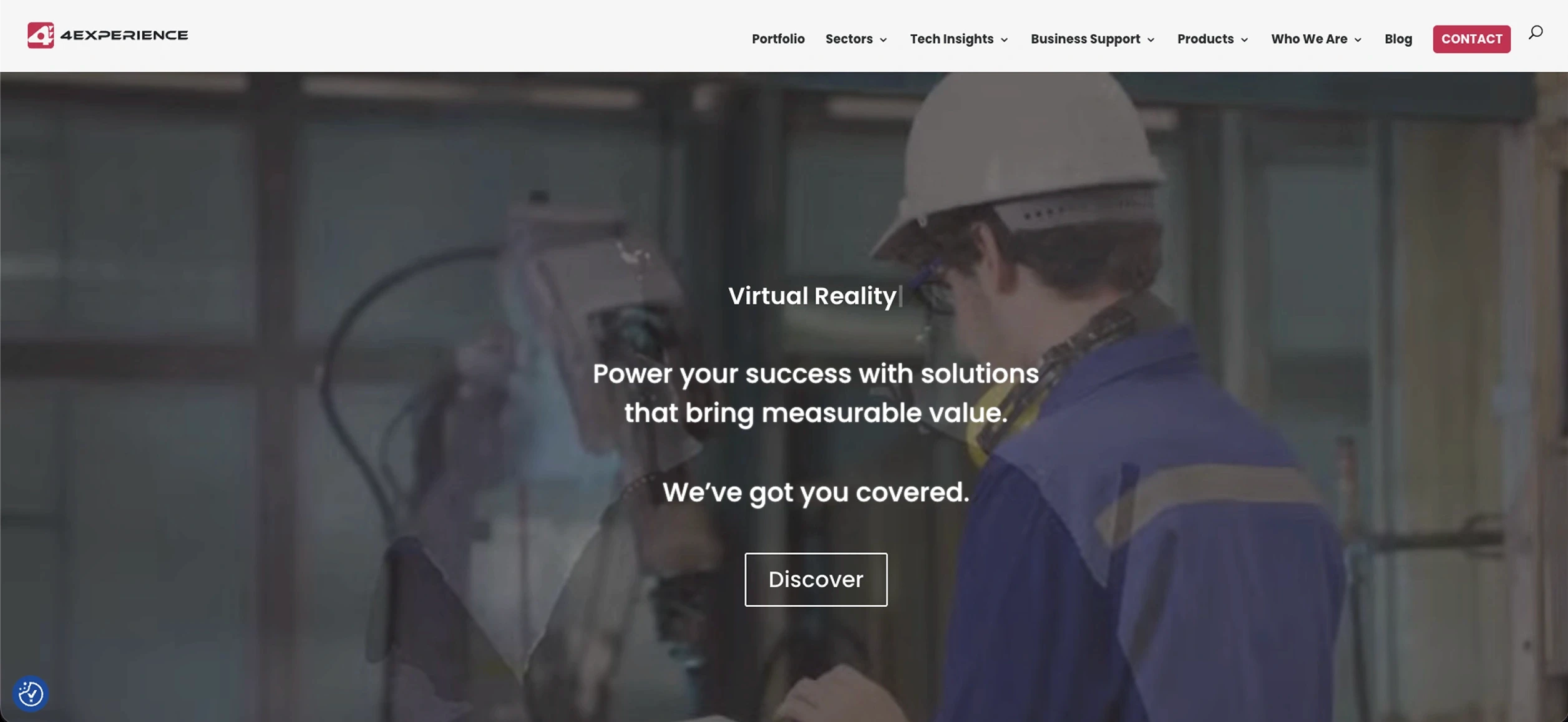 4Experience's website homepage