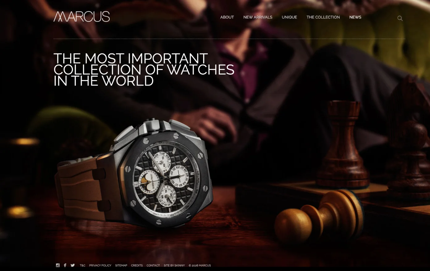 Marcus watches homepage by Lucent Arc studio