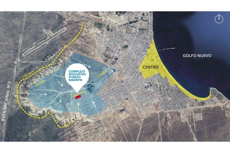 La zona de la ciudad en la que estará ubicado el proyecto.