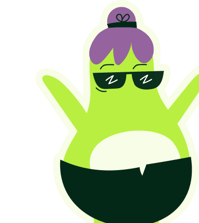 Relaxed character with sunglasses, exuding a cool and laid-back vibe.