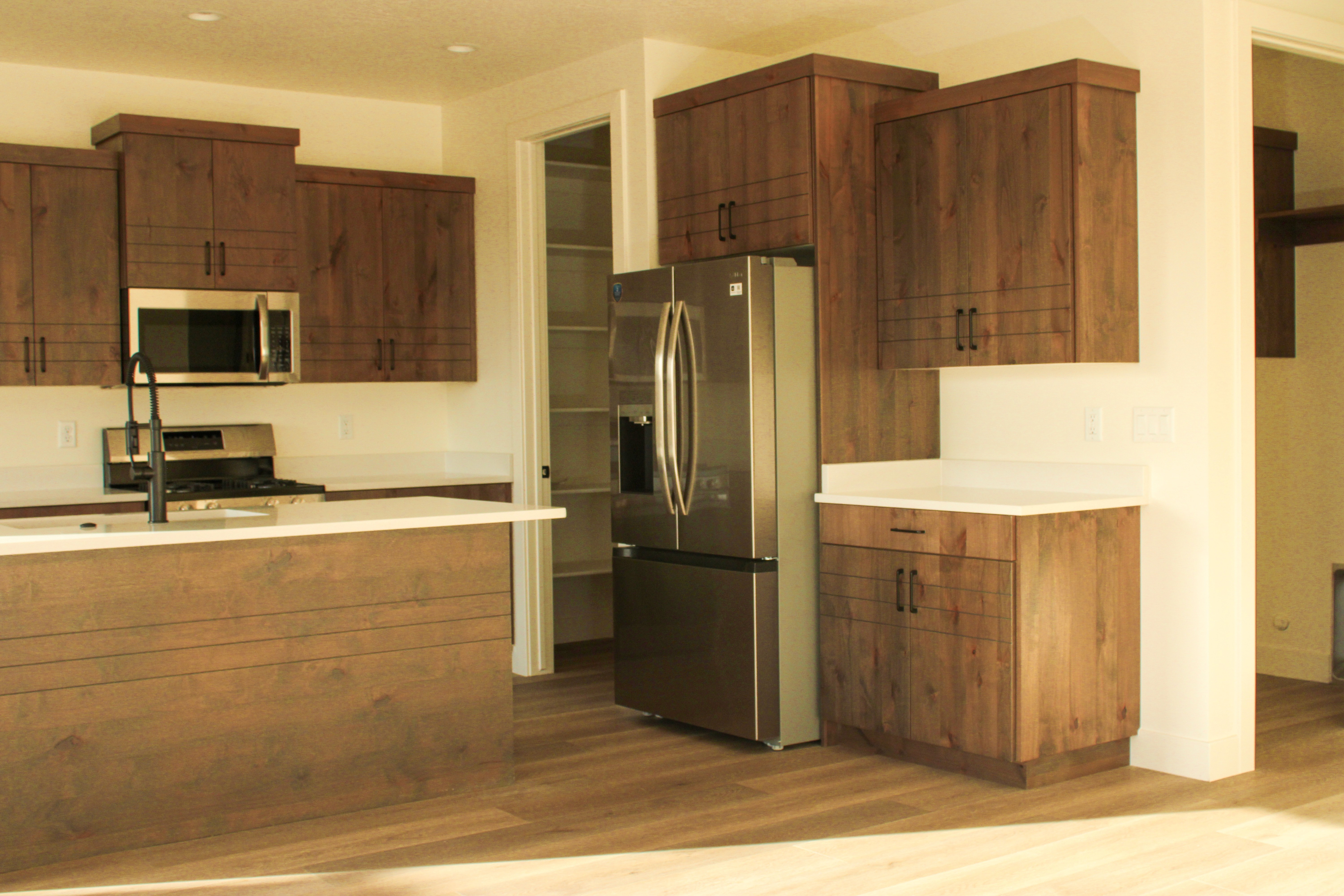 Kitchen island and cabinetry inside the Golden Hour home in Hurricane, Utah.