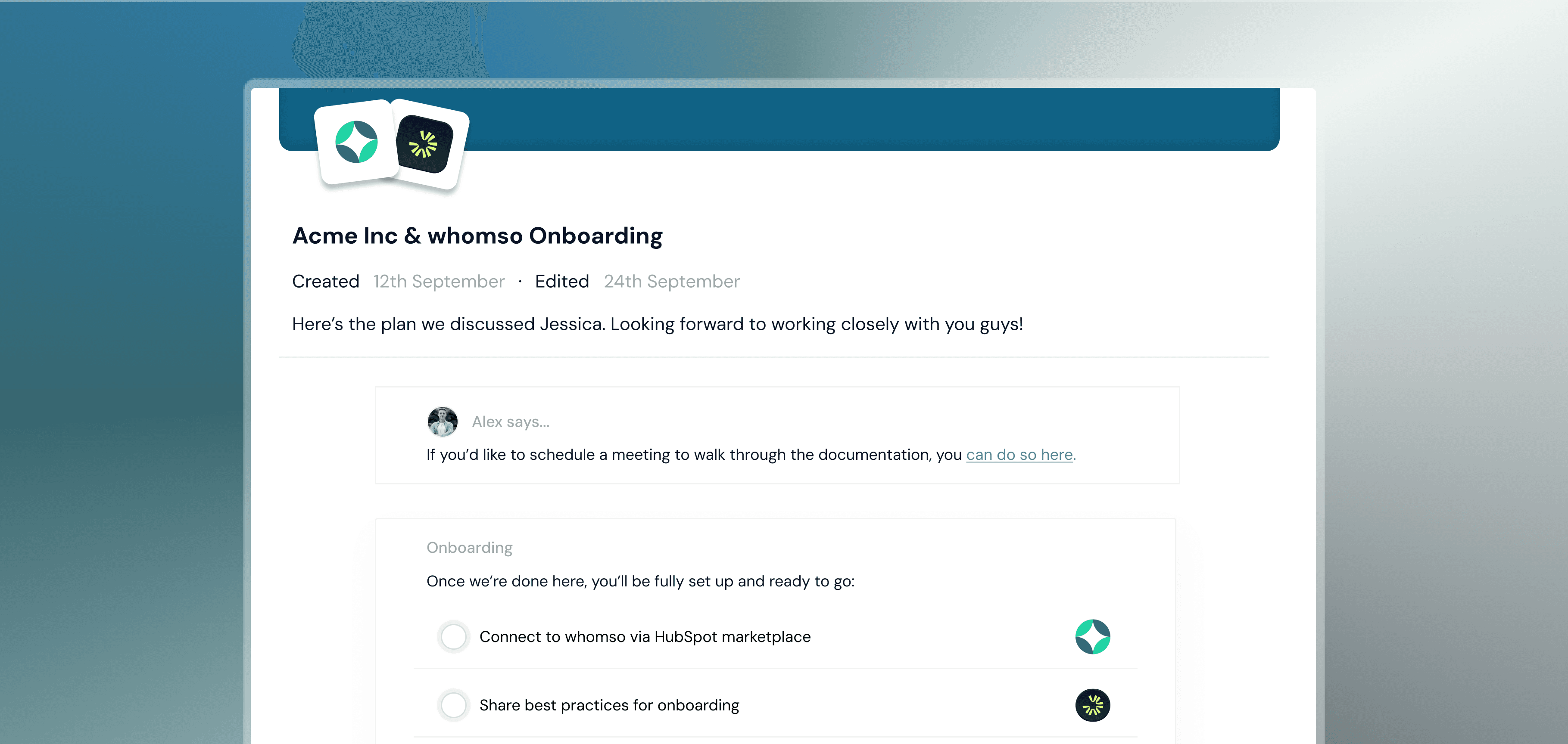 Screenshot of whomso onboarding