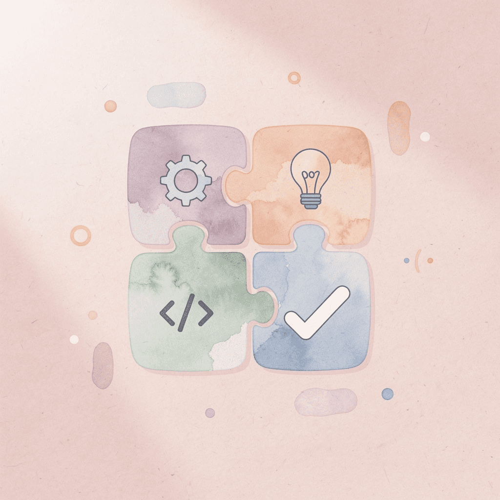 Puzzle pieces fitting together representing a coherent Yale application