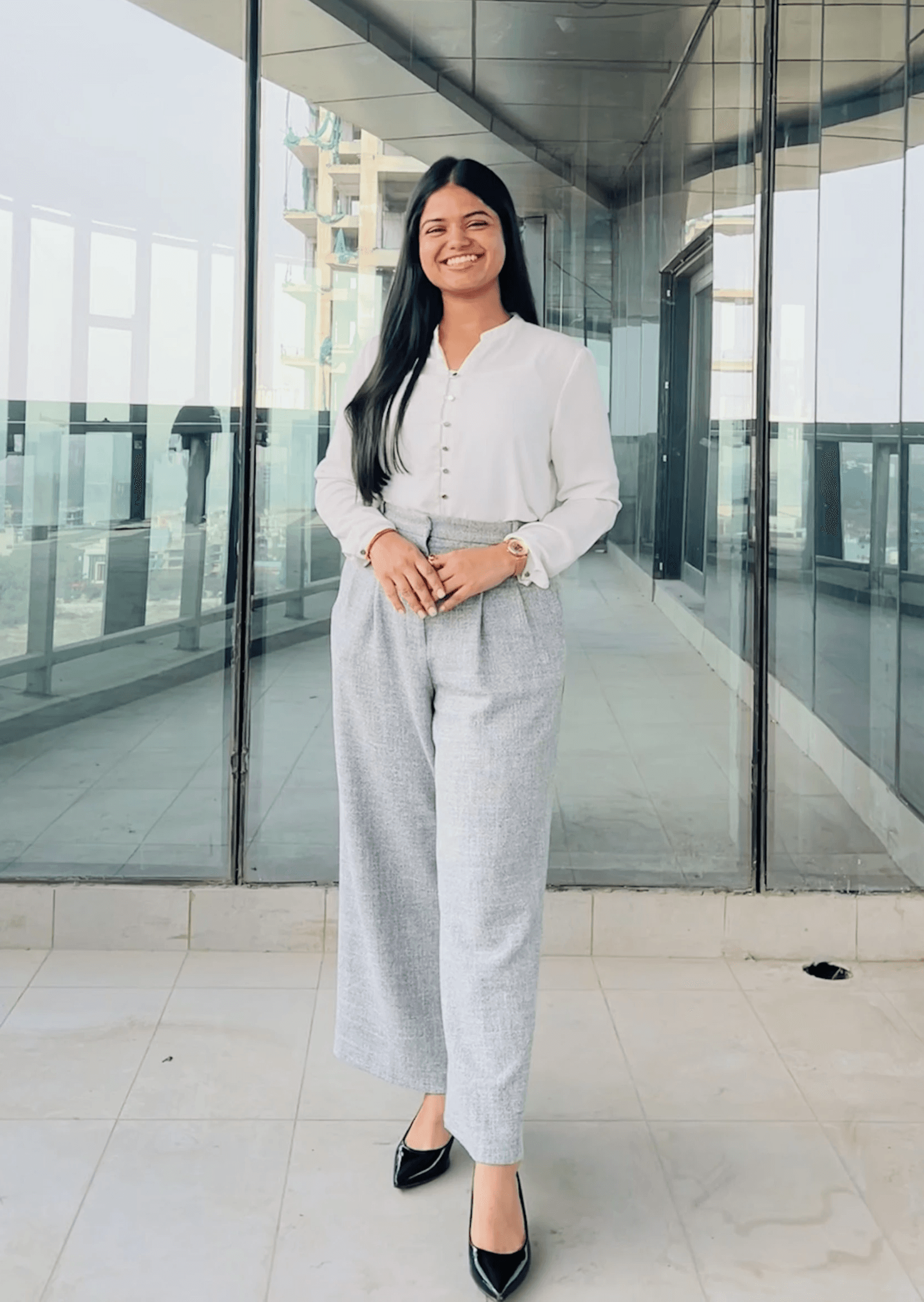 Portrait of portfolio creator – back view