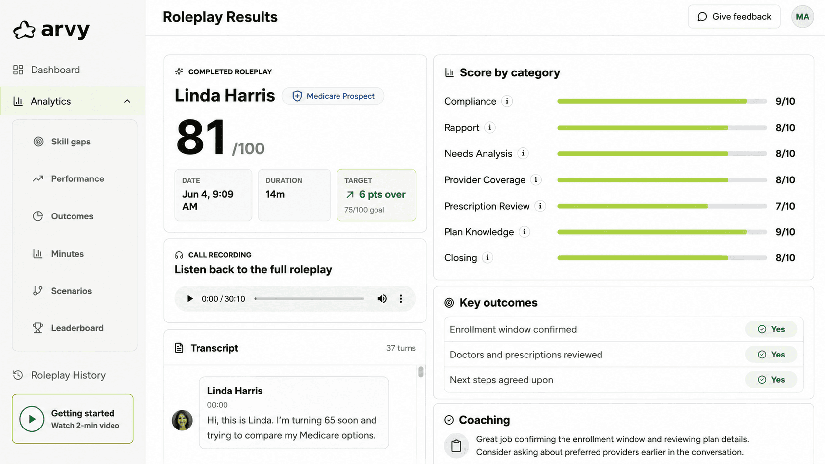 Drospecta's dashboard