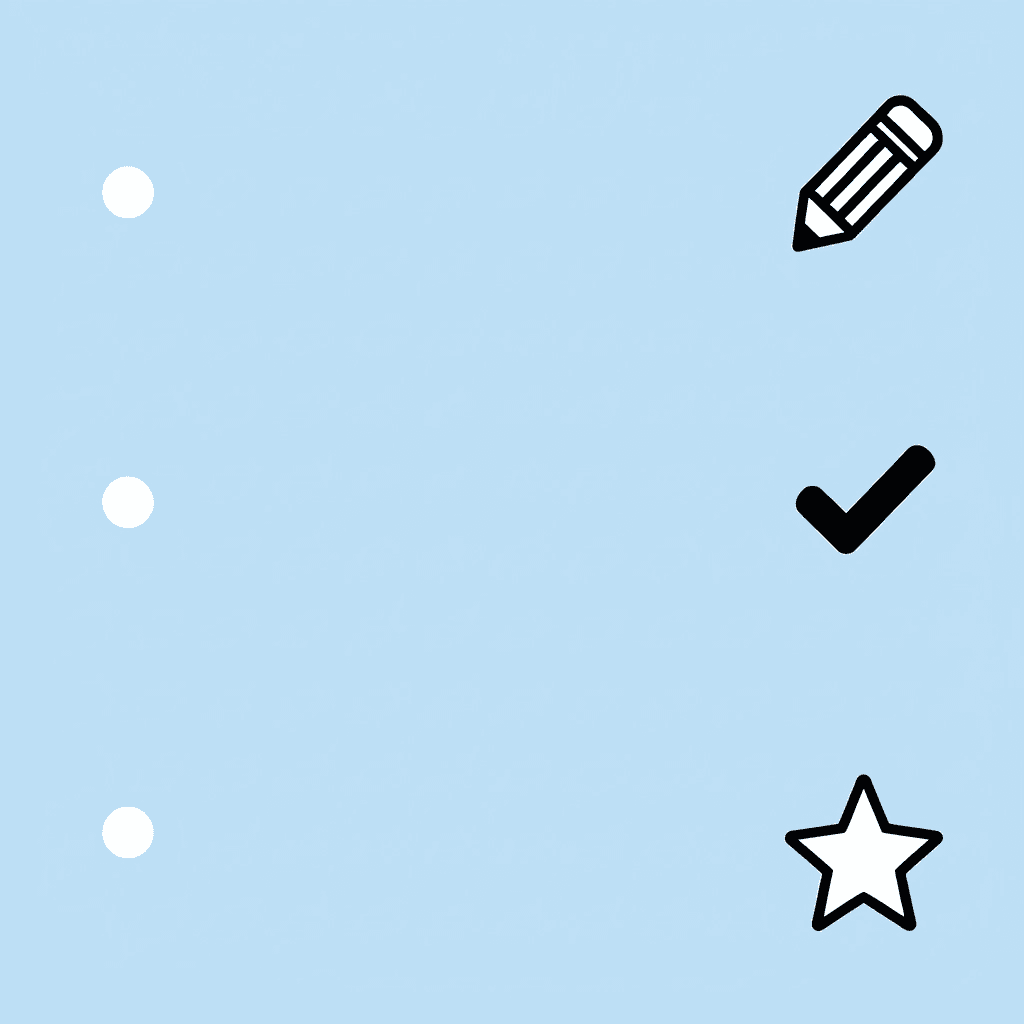 Checklist showing three essential features: dotted guidelines, directional arrows, and child-friendly design