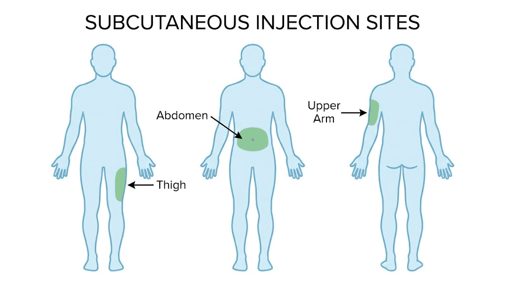 Retatrutide subcutaneous injection sites for proper peptide administration