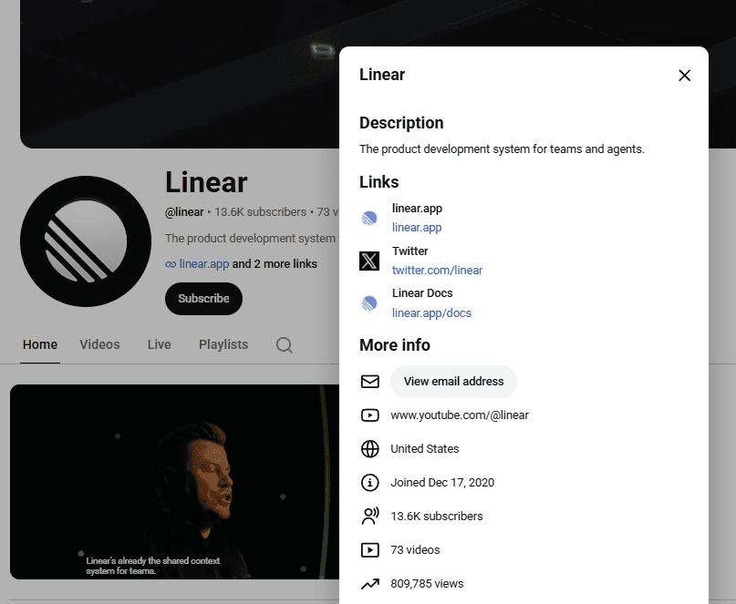 Linear on YouTube