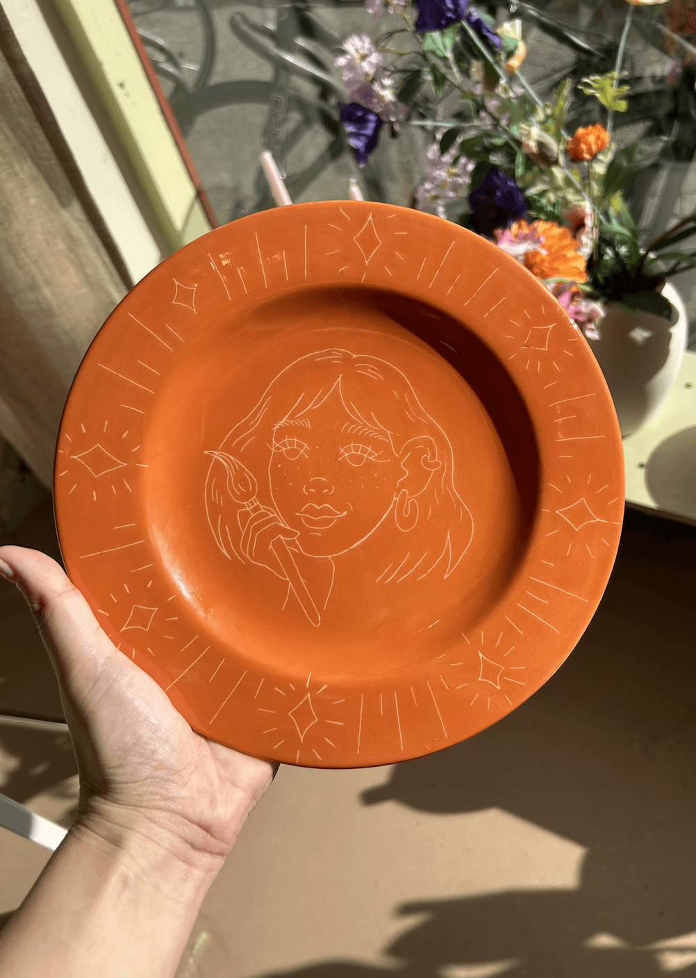 Looking up at a grand domed ceiling with columns