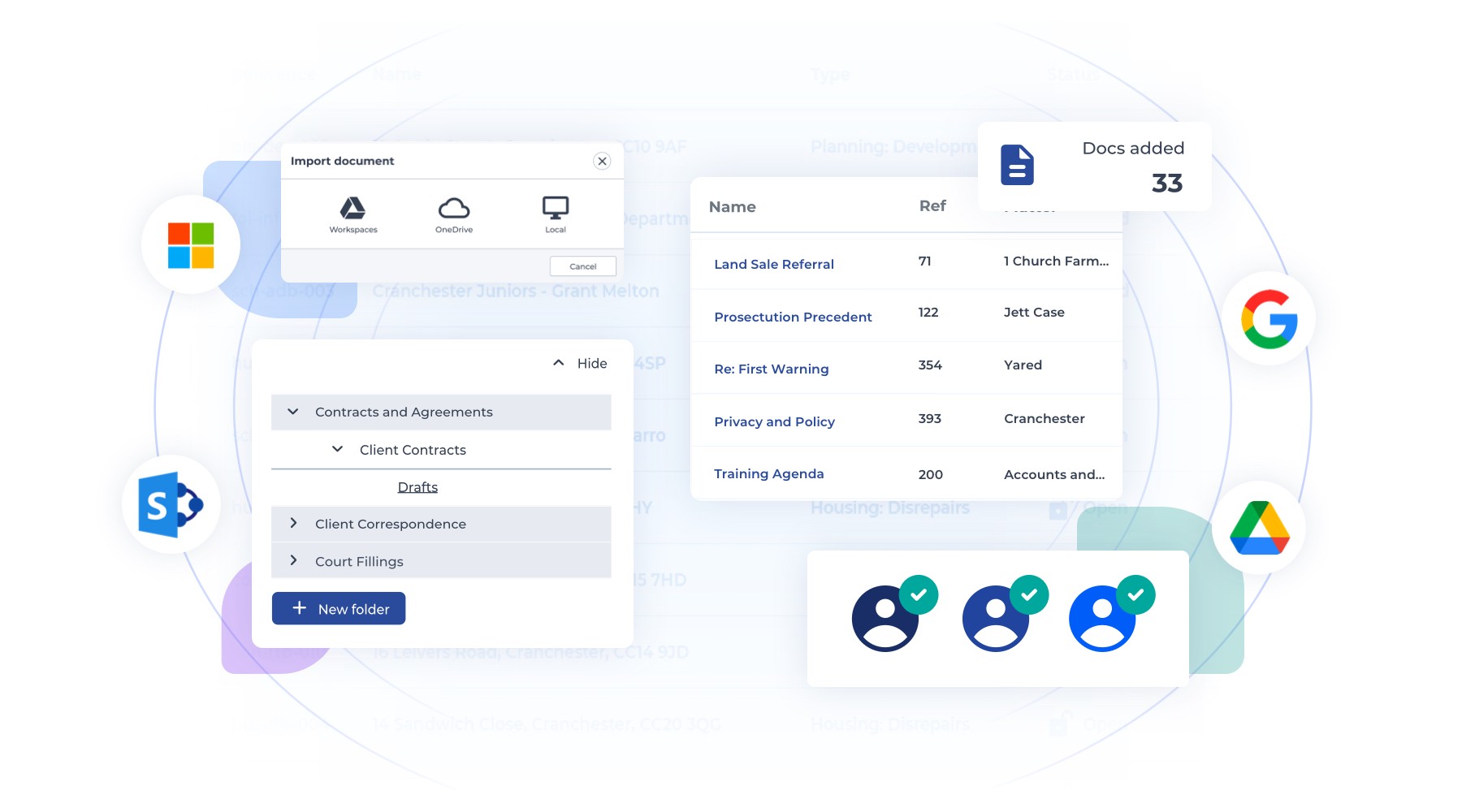 Iken’s interface Screenshot within the legal case management software
