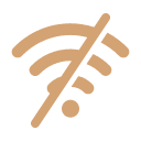 Icône de signal Wi-Fi barré, évoquant un environnement propice à la déconnexion sans télévision.
