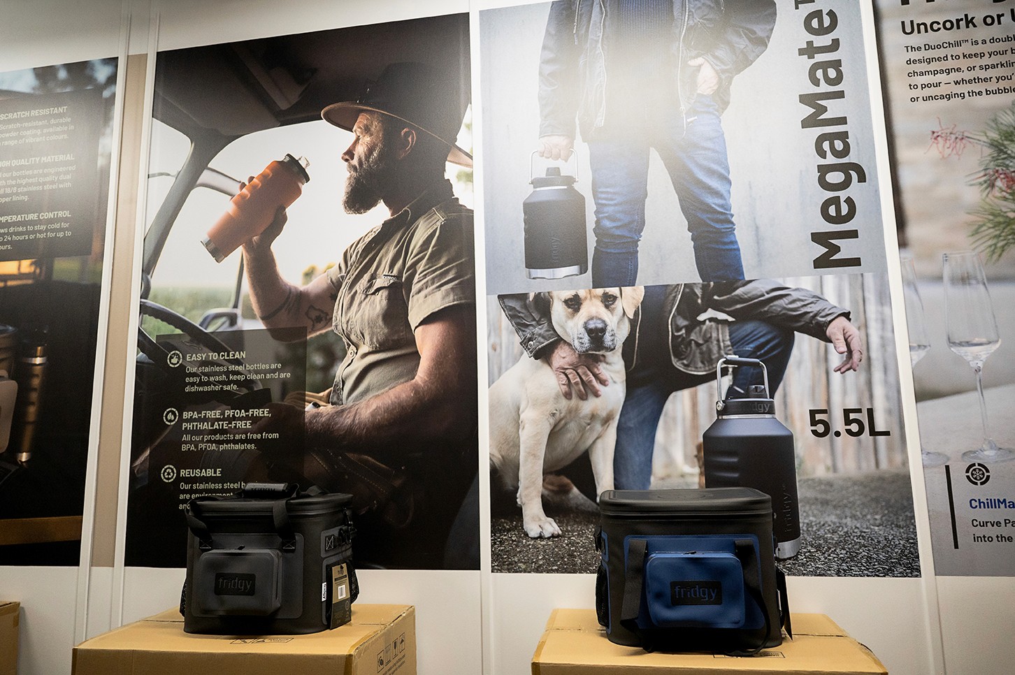 Fridgy product range campaign photography, brand identity and packaging system, Telling Designs Perth