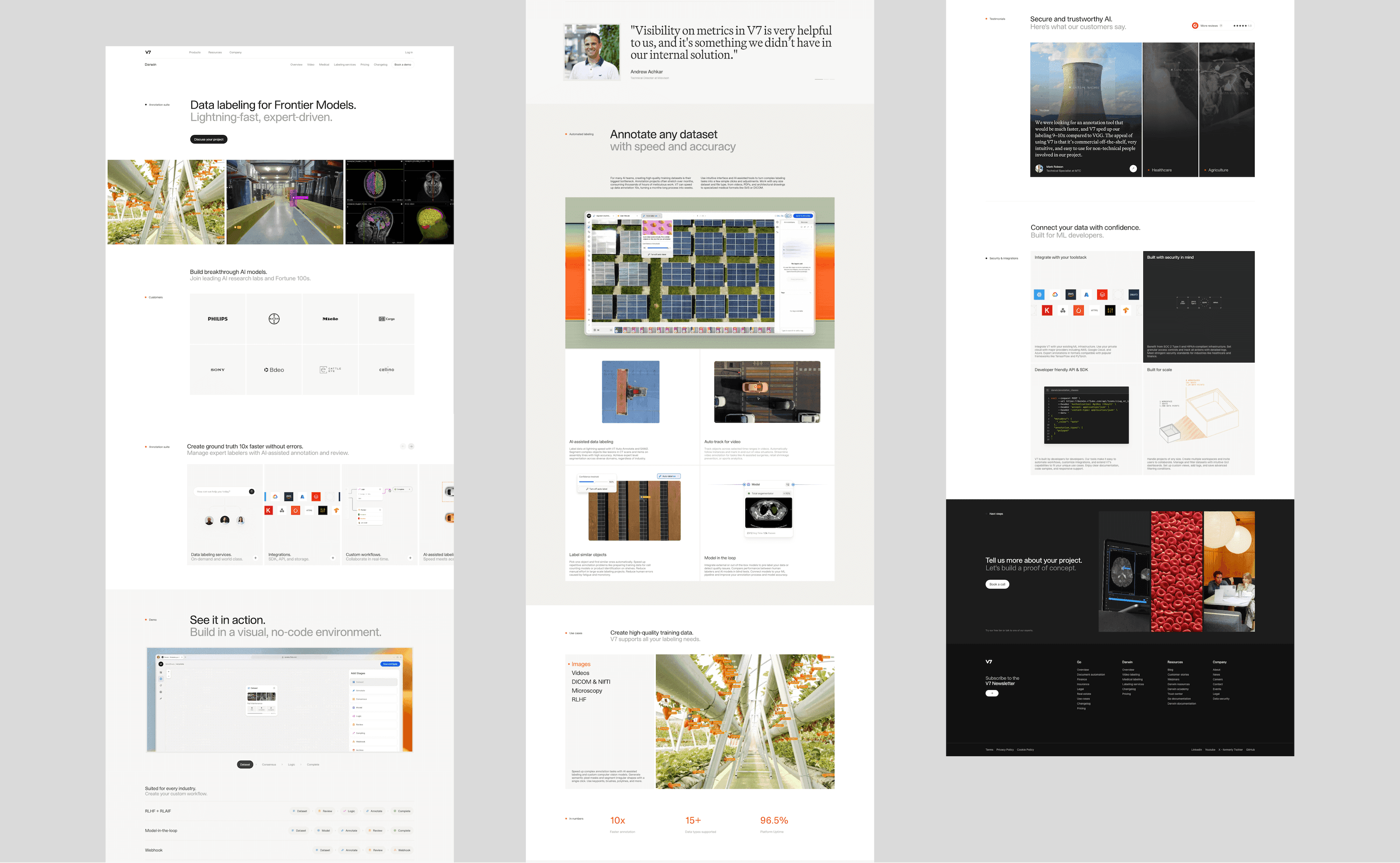 V7 Labs Darwin Landing Page