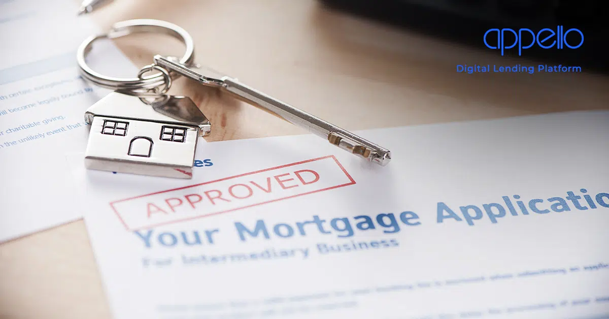 A mortgage approval concept image featuring a close-up of a house keychain on an approved mortgage application document, symbolizing home financing solutions.