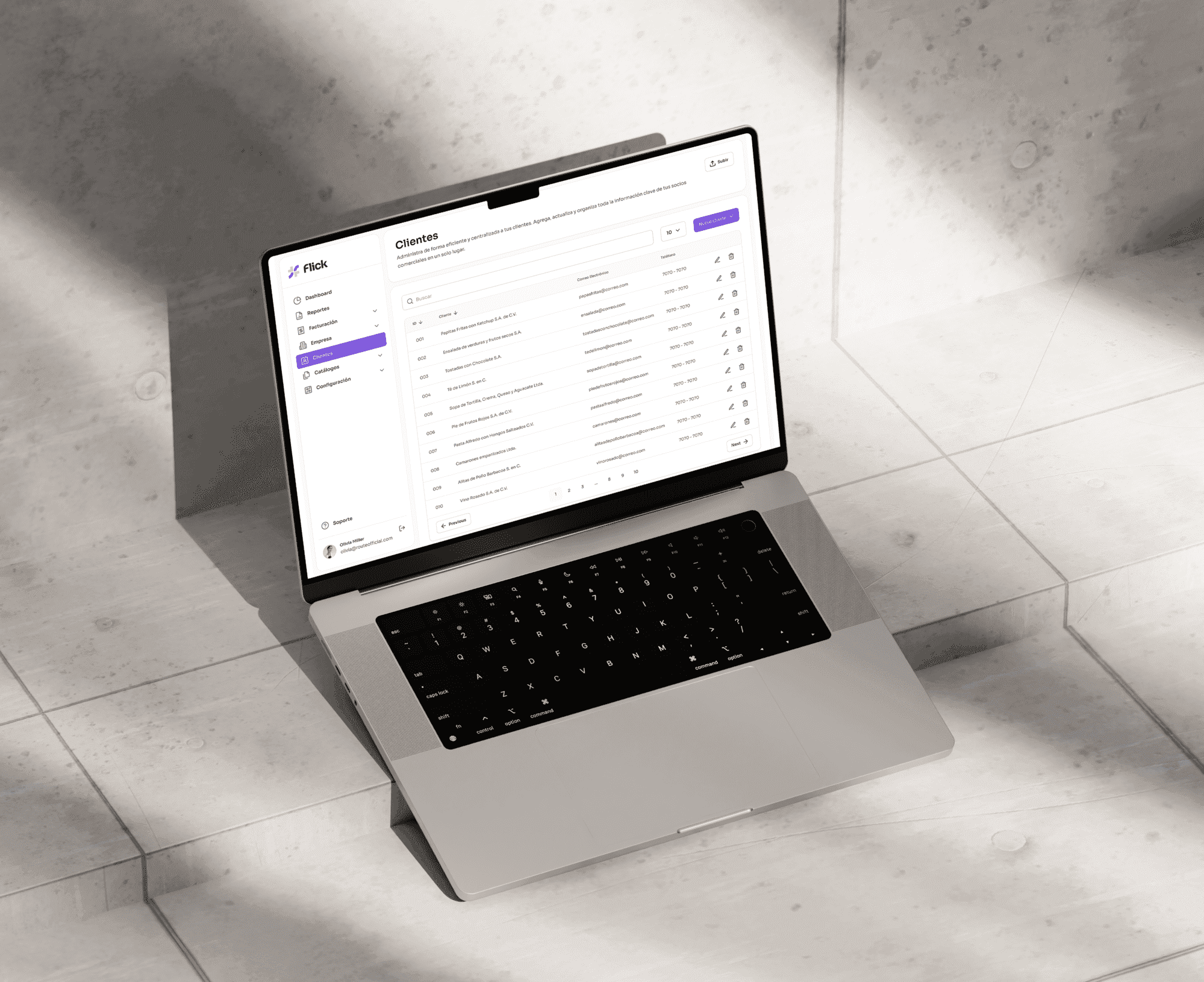 flick saas invoicing design