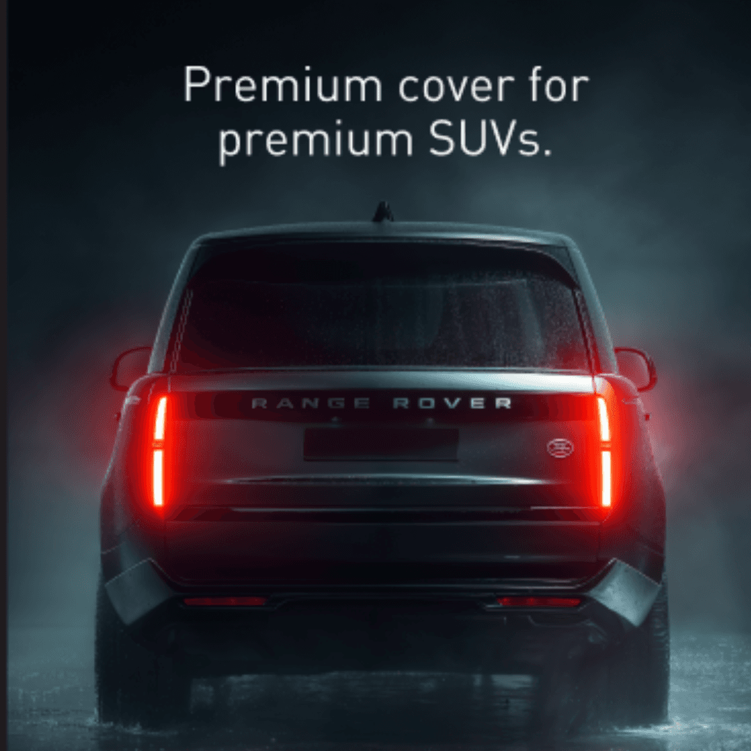 Rear view of black car