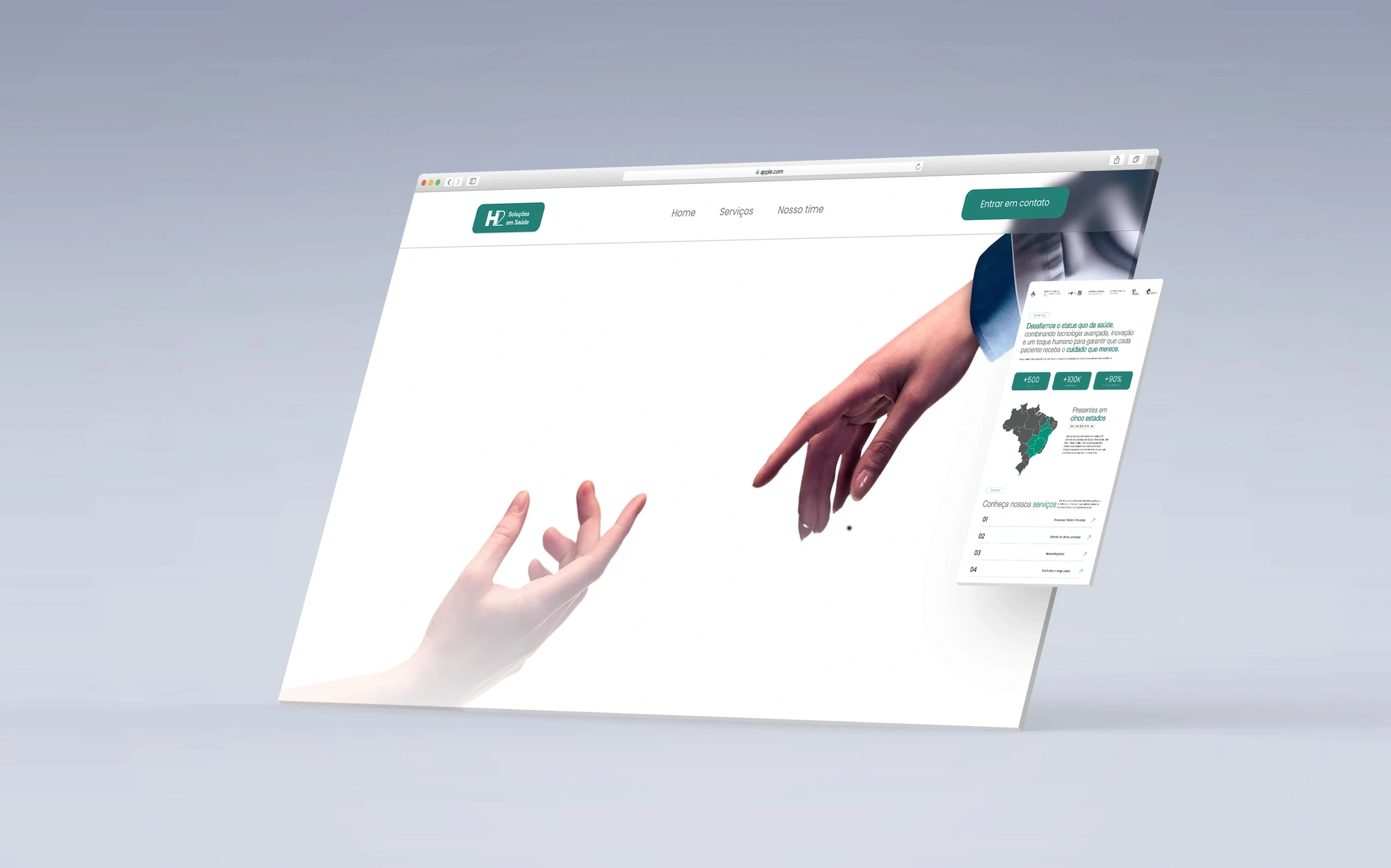 Topo da seção da landing page para uma empresa de educação