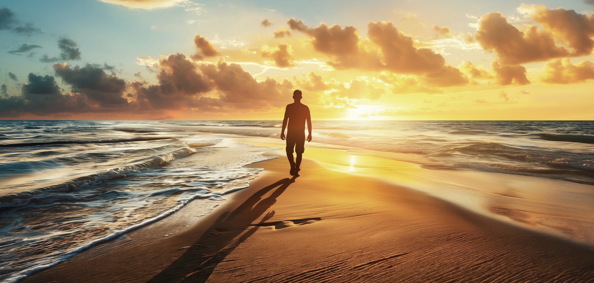 Man in the beach