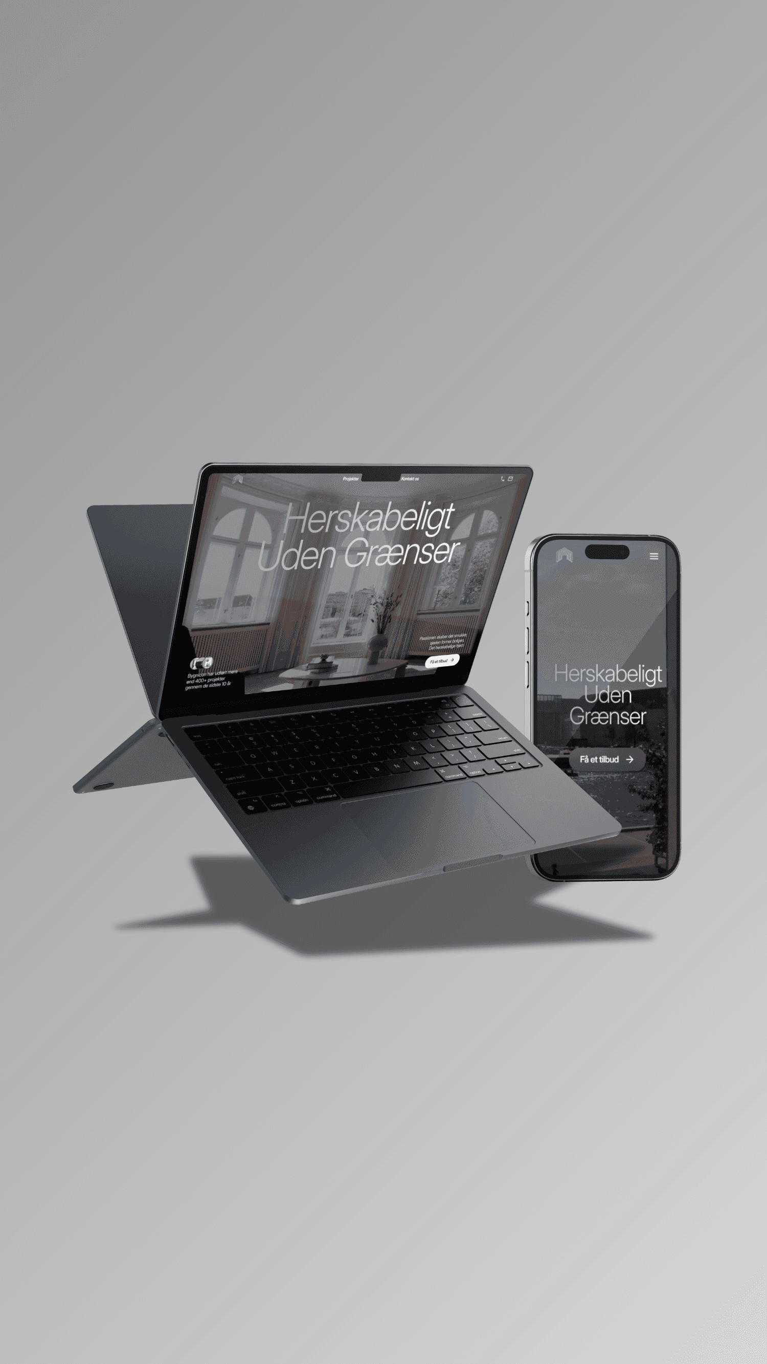 Mac and iPhone Mockup displays website made by Seoma