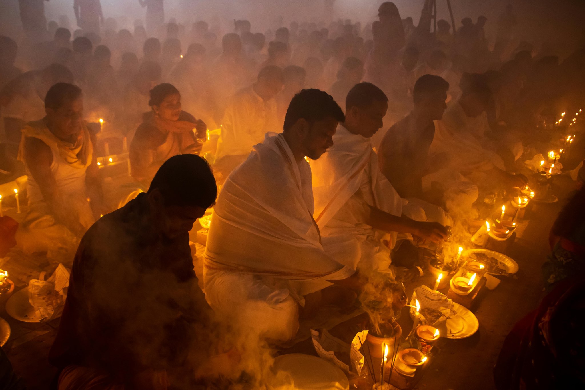 People attending vedic ritual