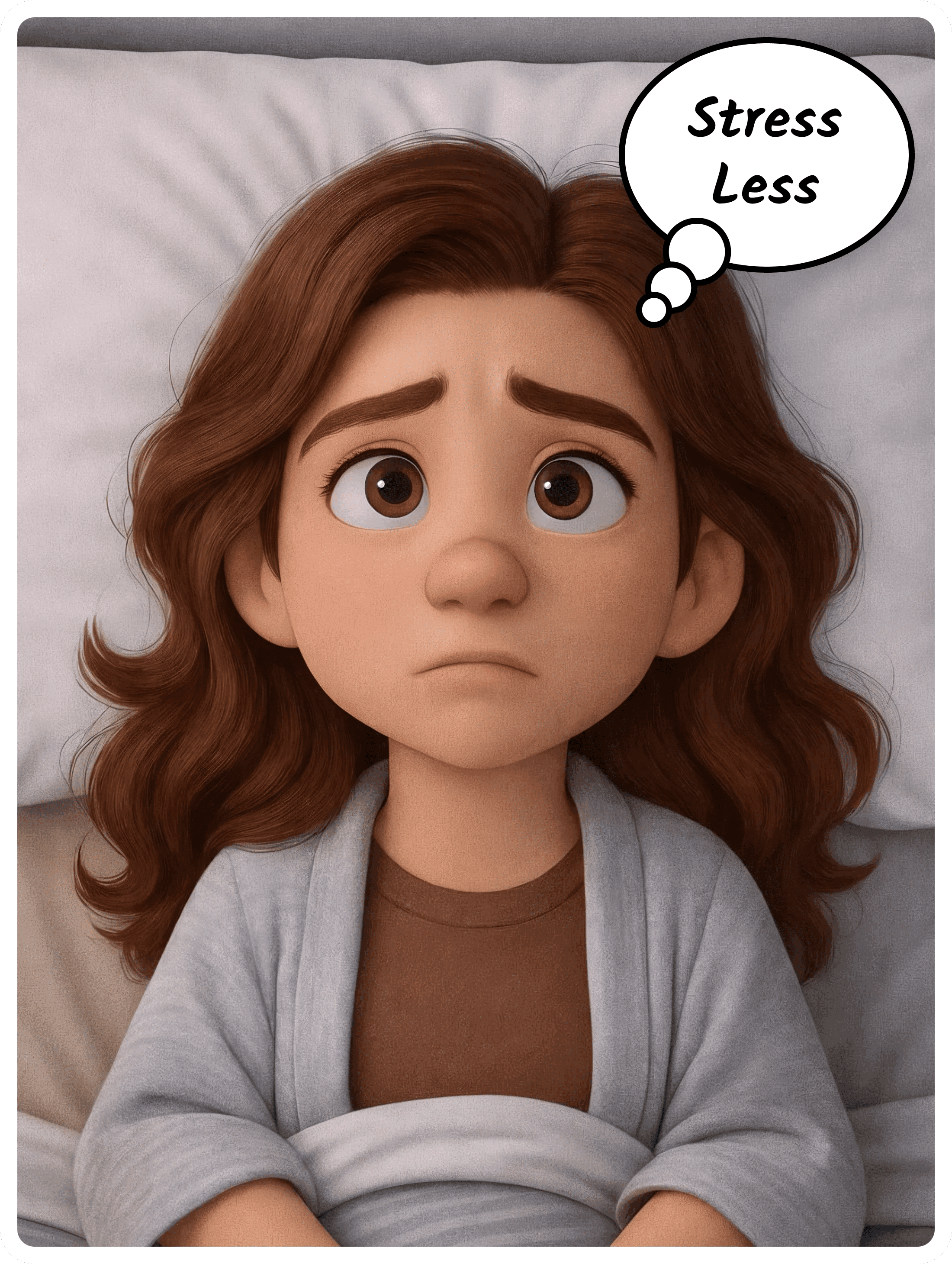 Illustration for “I feel a little better,” a Stress Less Patch. Claire had so much to do and no idea where to start. One breath with her Apple Watch changed the course of her day.