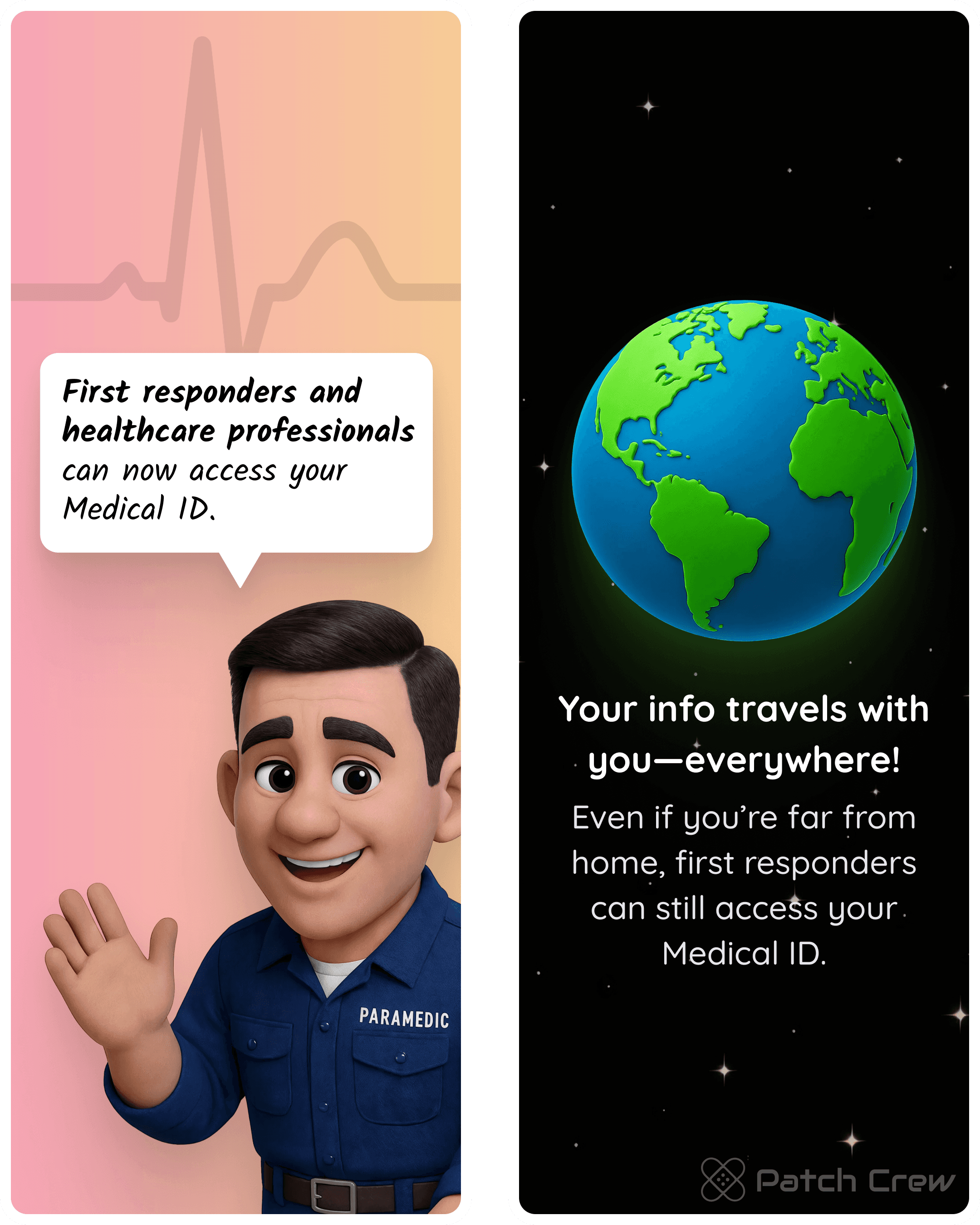 Image 5 of 13 from “Someone call 911”: The completed Medical ID can travel with the user and remain available to first responders far from home.