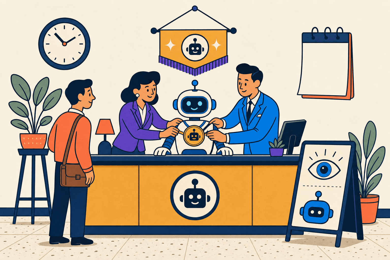 Illustration: Chatbot erhält sichtbare KI-Kennzeichnung am Schalter