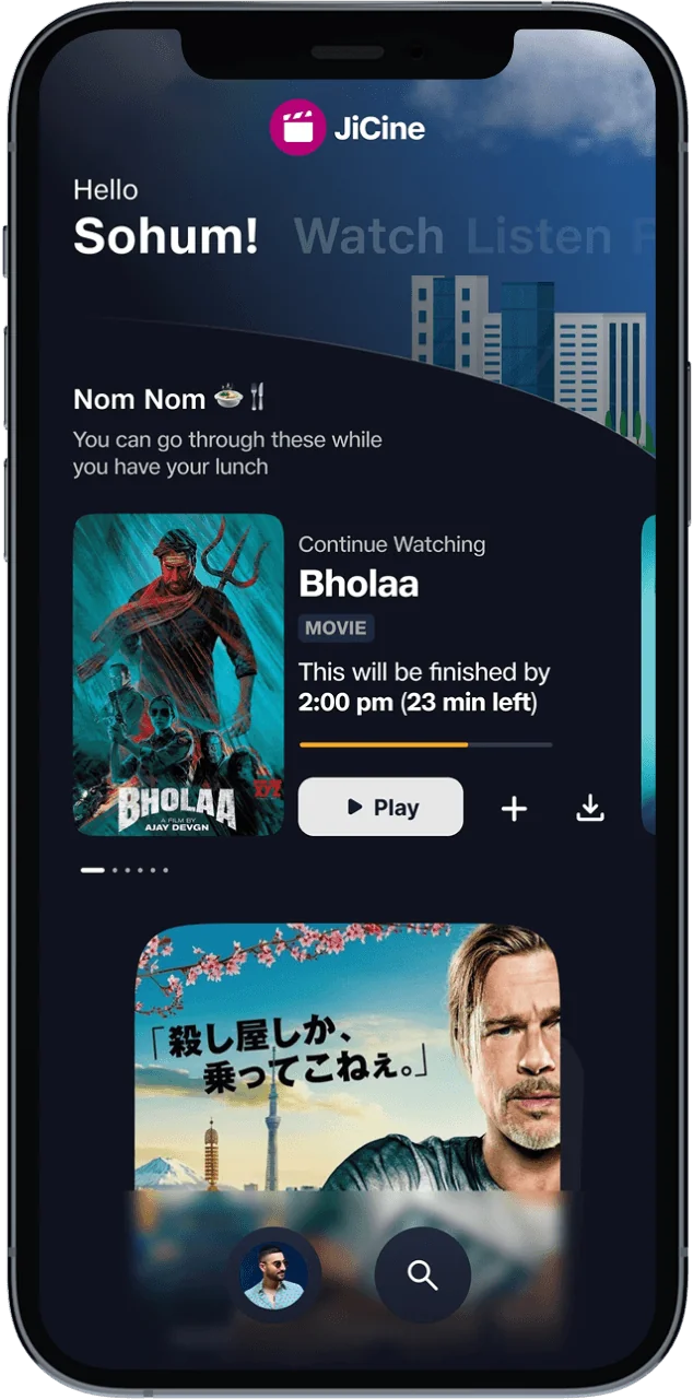 InfoFlow content discovery concept on an iPhone