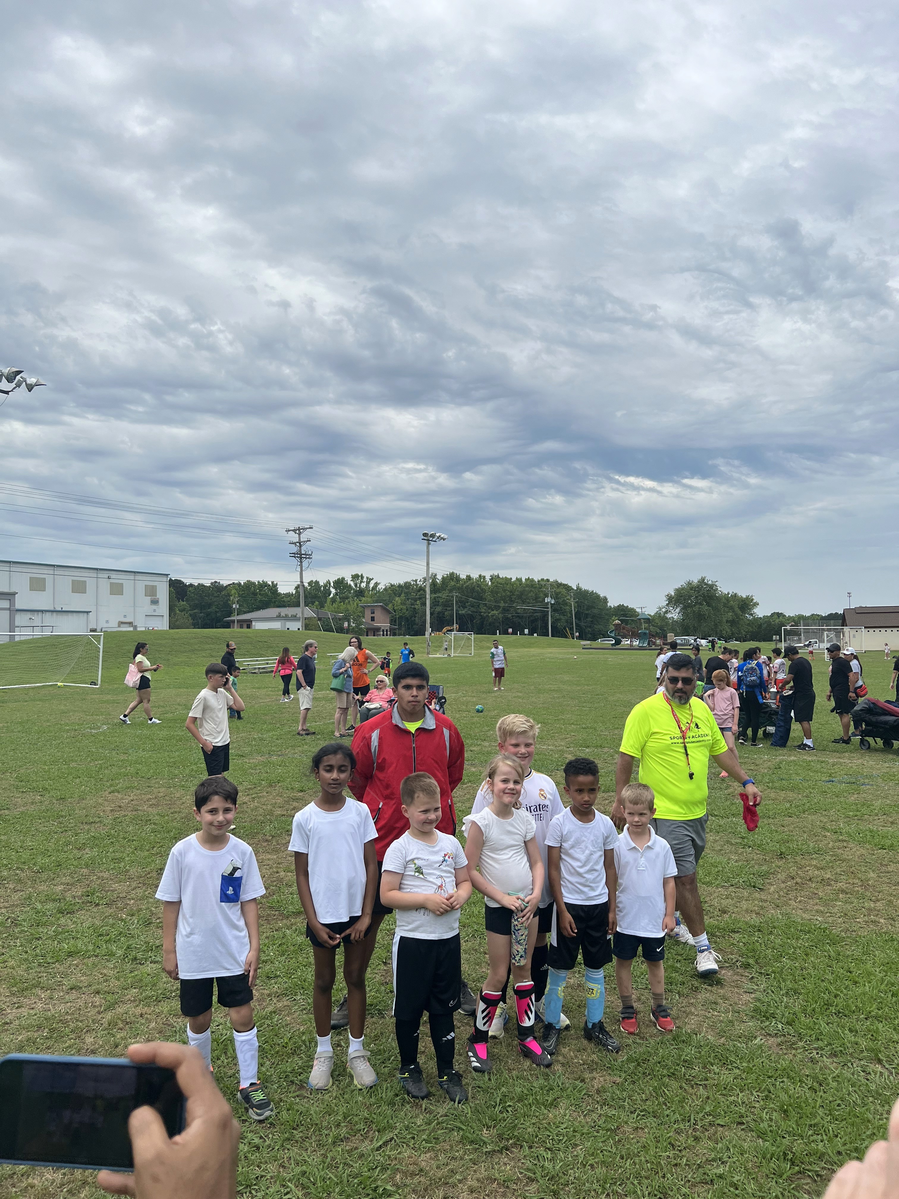 Younger SportPlus soccer team standing for a team picture after a soccer tournament in Indian Trail, NC