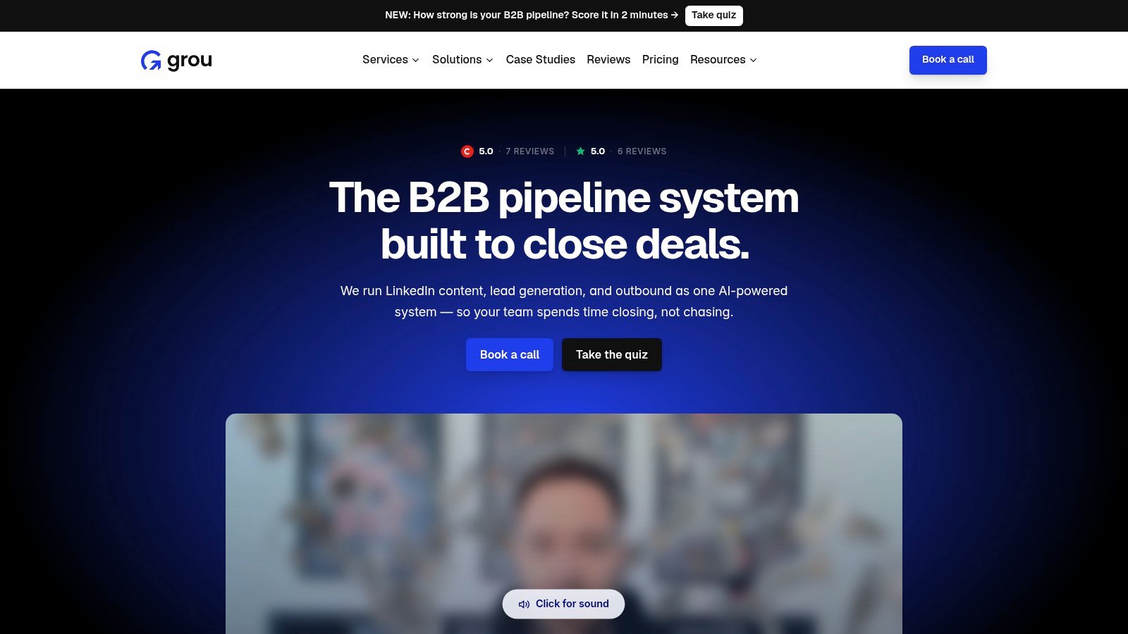 Grou homepage screenshot