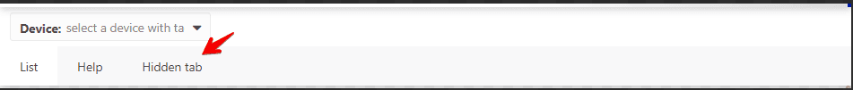 Hidden tab