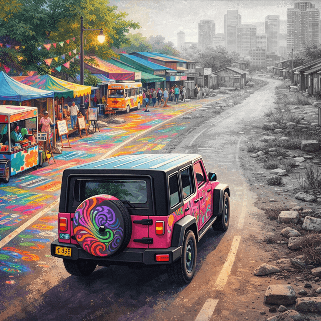 Vehicle transforming society through art