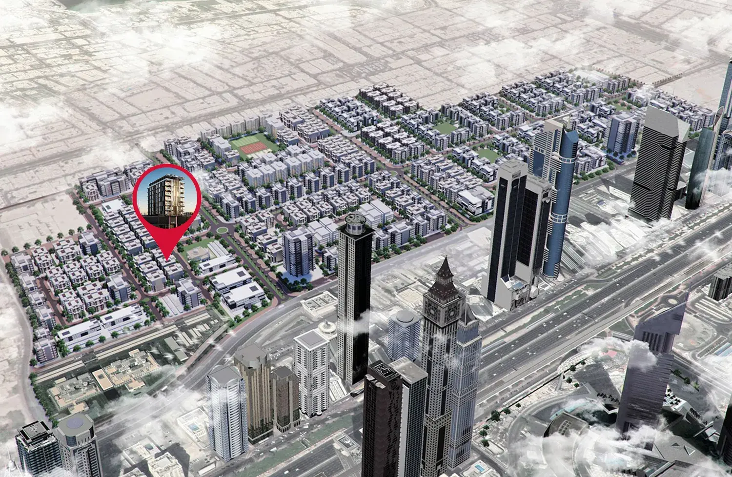 fauchon residences by prestige one developers location map al satwa