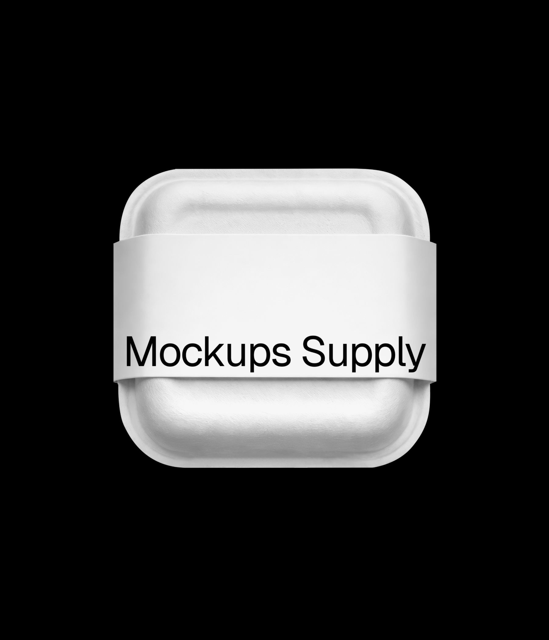 Takeaway meal box mockup with paper wrap sleeve for food branding presentation download on Mockups Supply