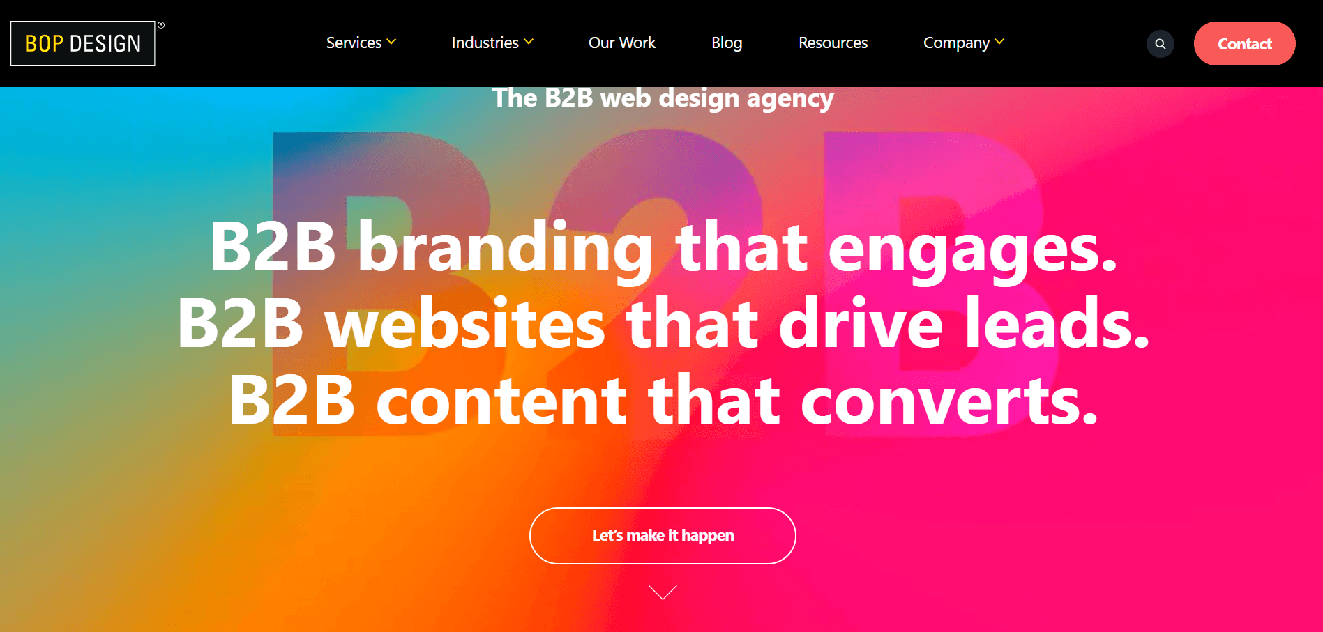 Homepage of the Bop Design website
