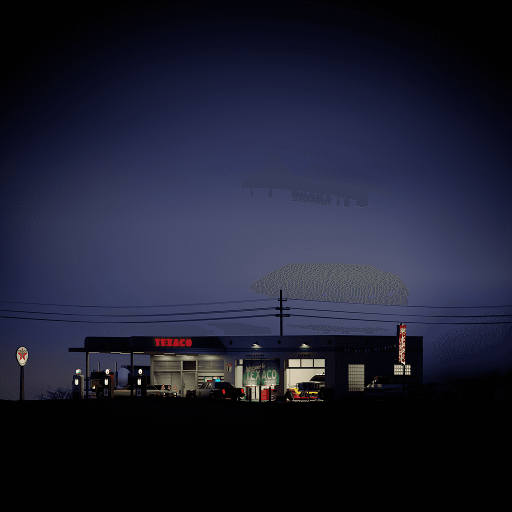 3D Grafik - Texaco Gasstation