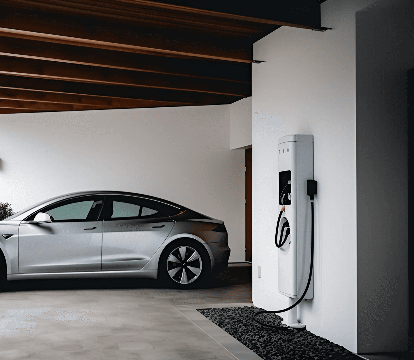 Garage with EV charger