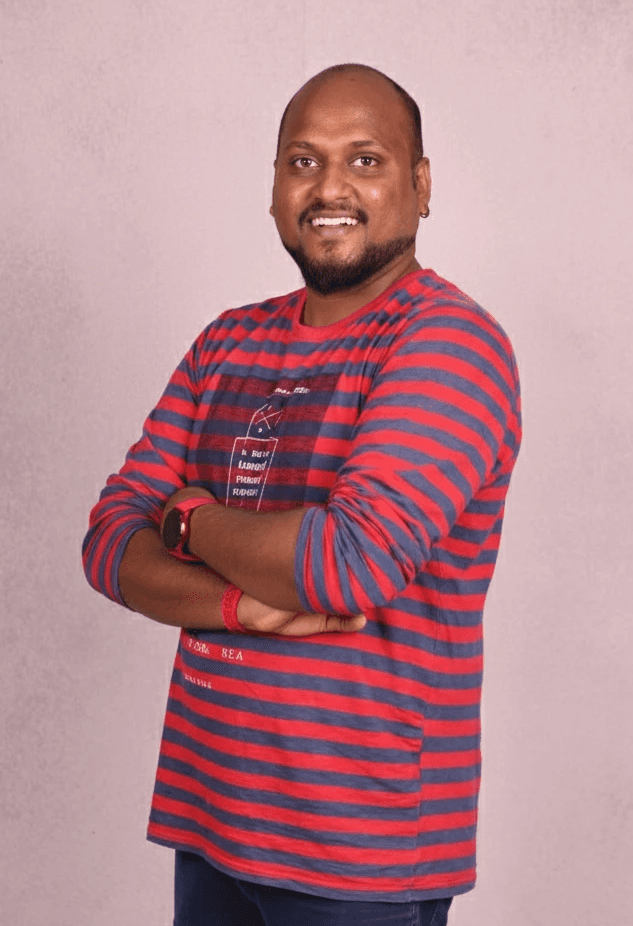 Portrait of portfolio creator – back view