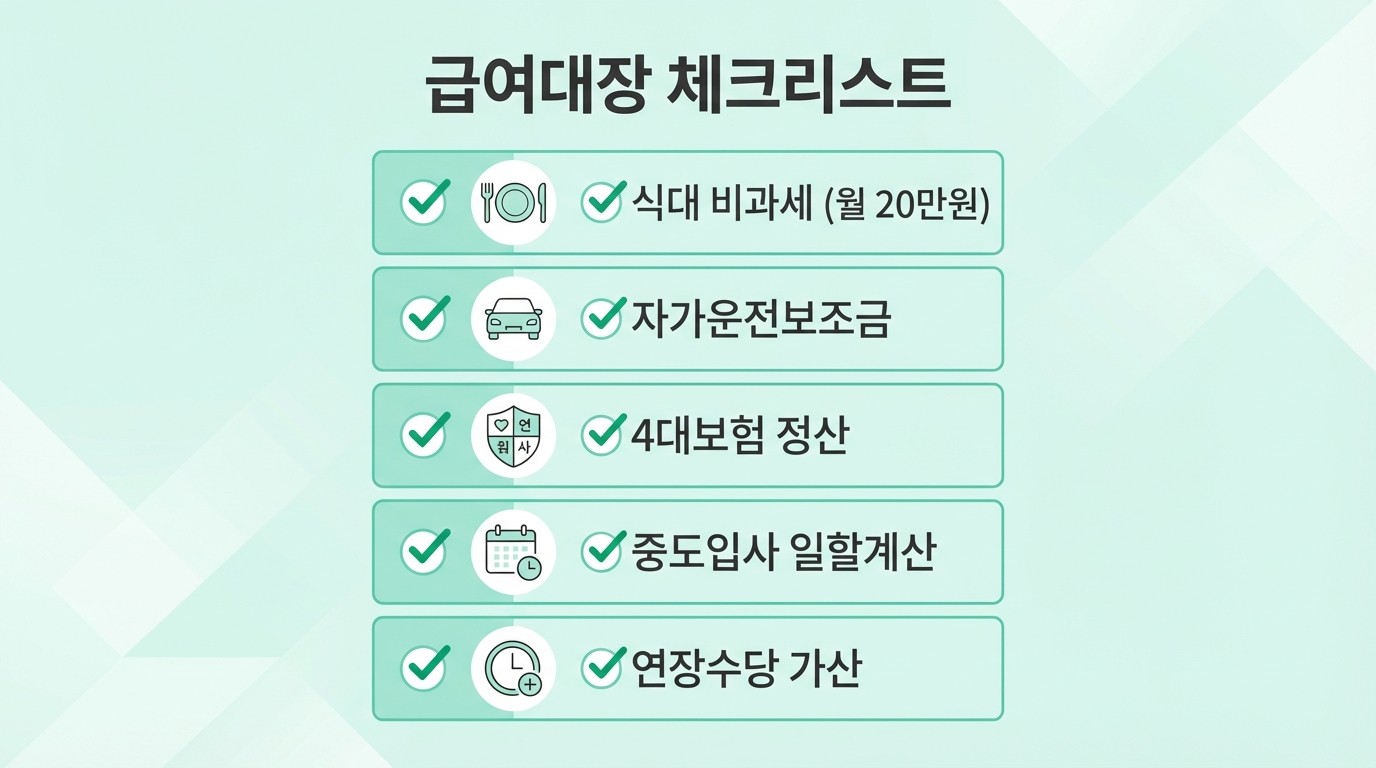 급여대장 체크리스트
