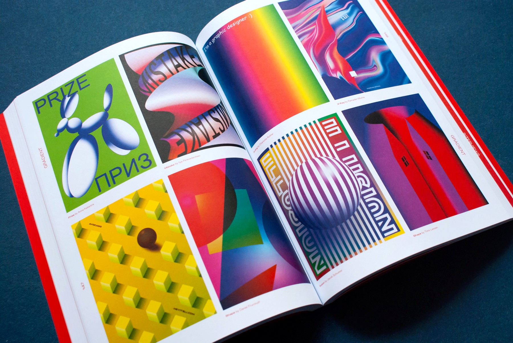 A spread from the Blank Poster book showing a grid of eight colourful poster designs.